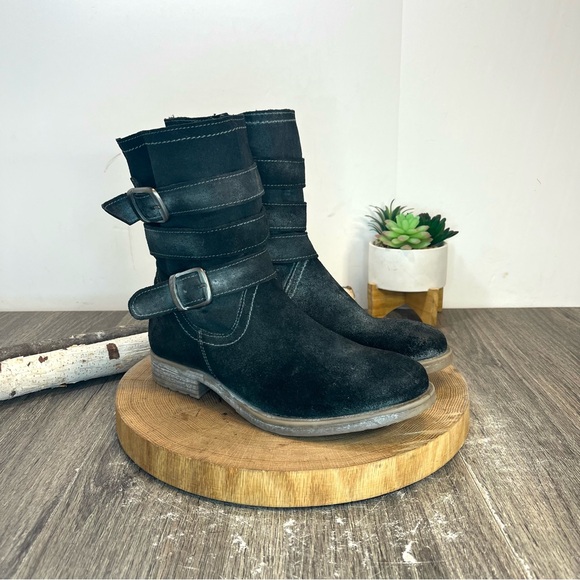 *🎉HP🎉 Roan by BED|STU | Lola Distressed Suede Moto Boots in Black 8.5 - Picture 8 of 16